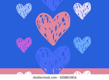 Light Multicolor vector pattern with colorful hearts. Decorative design with hearts in simple style . Design for a business advert of anniversary.