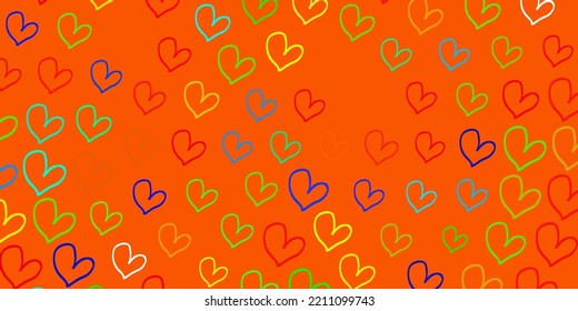 Light Multicolor vector pattern with colorful hearts. Abstract illustration with a depiction of women power. Best design to show the power of women.
