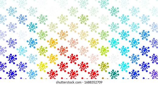 Light Multicolor vector pattern with coronavirus elements. Abstract illustration with biological gradient shapes. Simple design against epidemic information.