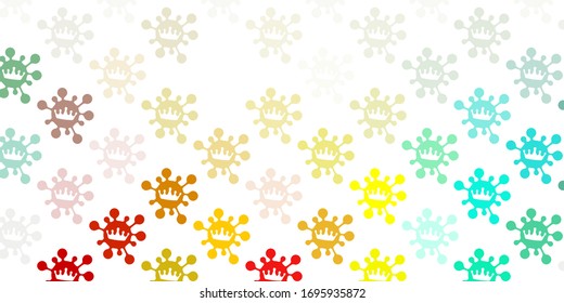 Light multicolor vector pattern with coronavirus elements. Colorful abstract illustration with gradient medical shapes. Best design for quarantine events.