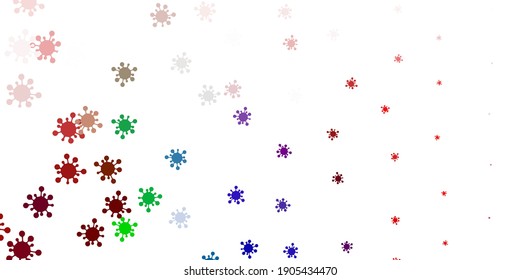Light multicolor vector pattern with coronavirus elements. Colorful abstract illustration with gradient medical shapes. Simple drawing against danger fever.