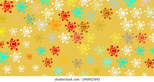 Light Multicolor vector pattern with coronavirus elements. Colorful  gradient illness symbols in simple abstract style. Simple drawing against danger fever.