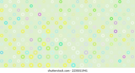 Patrón vectorial multicolor claro con elementos coronavirus. Ilustración abstracta con formas de gradiente biológico. Diseño para la alerta de riesgo biológico.