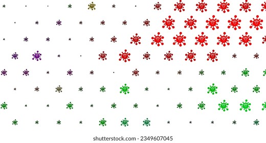 Patrón vectorial multicolor claro con elementos coronavirus. Ilustración inteligente con signos cómodos en estilo decorativo. Sencillo dibujo contra la fiebre de peligro.