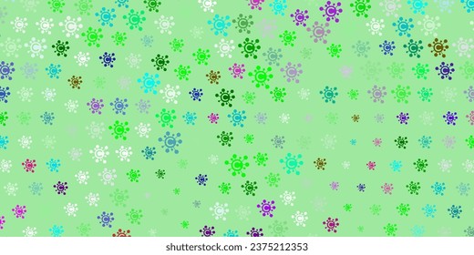 Light Multicolor vector pattern with coronavirus elements. Abstract illustration with biological gradient shapes. Design for biohazard warning.