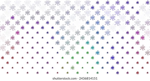 Light Multicolor vector pattern with coronavirus elements. Simple design in abstract style with infection forms. Simple drawing against danger fever.