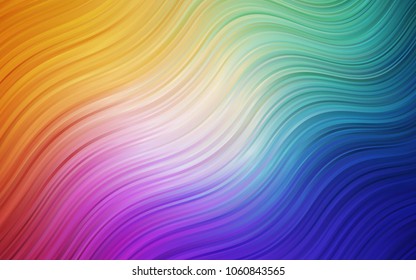 Light Multicolor vector pattern with curved circles. Colorful abstract illustration with gradient lines. Marble design for your web site.