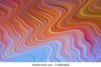 Light Multicolor vector pattern with curved circles. Modern gradient abstract illustration with bandy lines. The elegant pattern for brand book.
