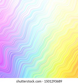 Light Multicolor vector pattern with curved lines. Colorful geometric sample with gradient lines.  Abstract style for your business design.