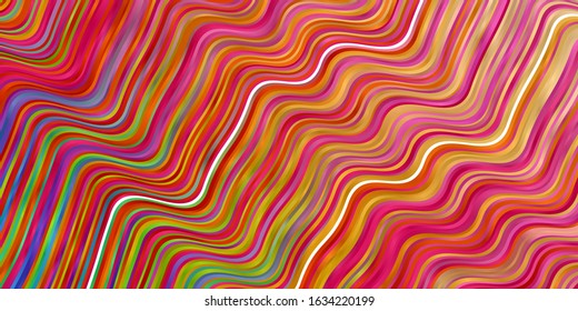 Light Multicolor vector pattern with curved lines. Gradient illustration in simple style with bows. Pattern for business booklets, leaflets