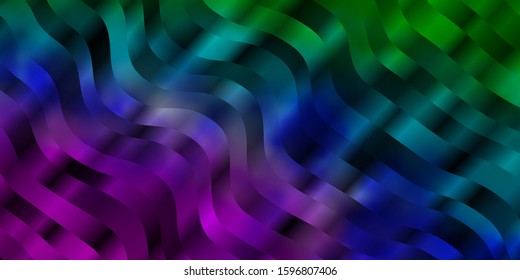 Light Multicolor vector pattern with curves. Abstract illustration with bandy gradient lines. Template for cellphones.