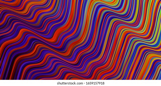 Light Multicolor vector pattern with curves. Colorful illustration in circular style with lines. Best design for your posters, banners.