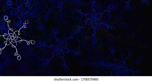 Light Multicolor vector pattern with curves. Colorful geometric sample with gradient curves.  Template for cellphones.