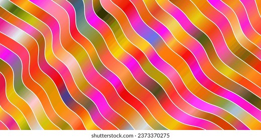 Light Multicolor vector pattern with curves. Gradient illustration in simple style with bows. Best design for your ad, poster, banner.