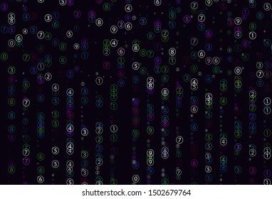 Light Multicolor vector pattern with Digit symbols. Shining colorful illustration with isolated Digit signs. Pattern for ad, booklets, leaflets of education.