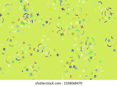 Light Multicolor vector pattern with Digit symbols. Illustration with Numeral symbols on abstract template. Pattern for school, grammar websites.