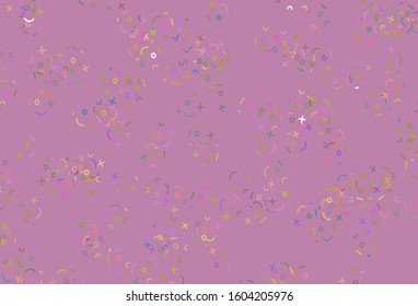 Light Multicolor vector pattern with Digit symbols. Shining colorful illustration with isolated Digit signs. Smart design for university advert.