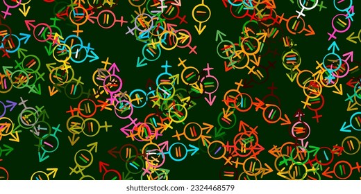 Light Multicolor vector pattern with feminism elements. Abstract illustration with a depiction of women's power. Elegant design for wallpapers.