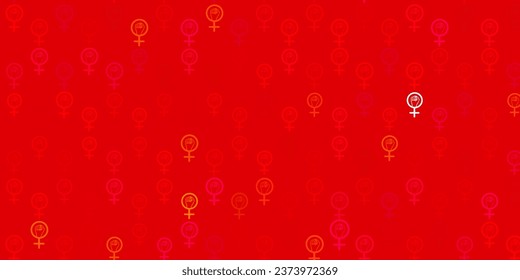 Light Multicolor vector pattern with feminism elements. Colorful illustration with gradient feminism shapes. Design for International Women Day.