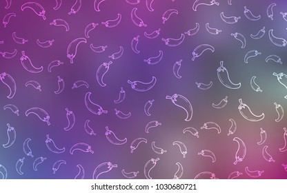 Light Multicolor vector pattern with fresh peppers. Blurred decorative design of peppers in doodle style. Doodle design for your business advert of cafes.