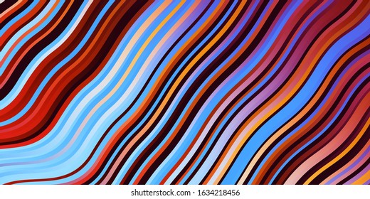 Light Multicolor vector pattern with lines. Bright sample with colorful bent lines, shapes. Pattern for websites, landing pages.