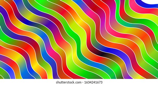 Light Multicolor vector pattern with lines. Colorful illustration in circular style with lines. Template for your UI design.