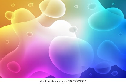 Light Multicolor vector pattern with liquid shapes. Blurred geometric sample with gradient bubbles.  The elegant pattern for brand book.