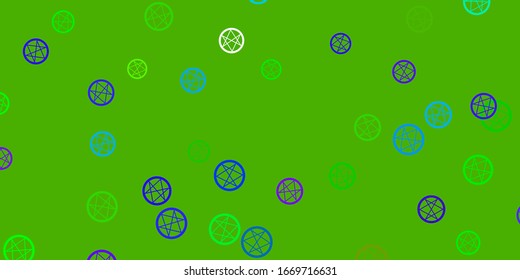 Light Multicolor vector pattern with magic elements. Retro design in abstract style with witchcraft forms. Design for magic, spiritual events.
