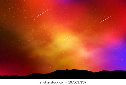 Light Multicolor vector pattern with night sky stars. Shining illustration with sky stars on abstract template. Template for cosmic backgrounds.