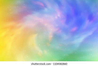 Light Multicolor vector pattern with night sky stars. Glitter abstract illustration with colorful cosmic stars. Pattern for astrology websites.