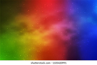 Light Multicolor vector pattern with night sky stars. Blurred decorative design in simple style with galaxy stars. Pattern for futuristic ad, booklets.