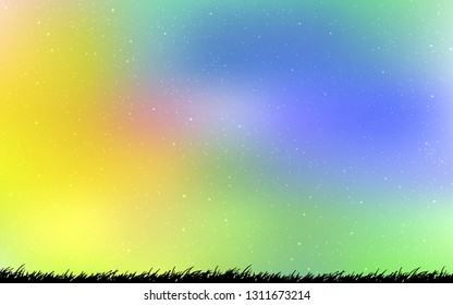 Light Multicolor vector pattern with night sky stars. Shining illustration with sky stars on abstract template. Best design for your ad, poster, banner.