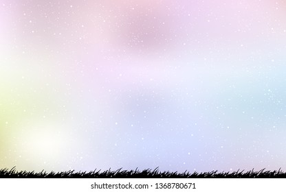 Light Multicolor vector pattern with night sky stars. Blurred decorative design in simple style with galaxy stars. Best design for your ad, poster, banner.