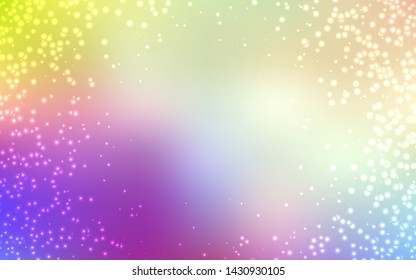 Light Multicolor vector pattern with night sky stars. Blurred decorative design in simple style with galaxy stars. Template for cosmic backgrounds.