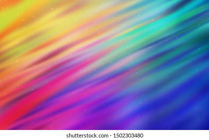 Light Multicolor vector pattern with night sky stars. Glitter abstract illustration with colorful cosmic stars. Smart design for your business advert.