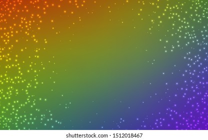 Light Multicolor vector pattern with night sky stars. Blurred decorative design in simple style with galaxy stars. Template for cosmic backgrounds.
