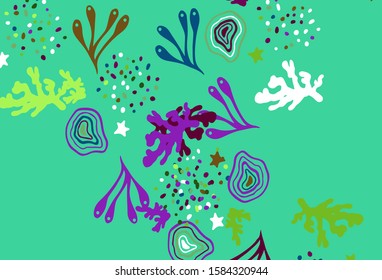 Light Multicolor vector pattern with random forms. Colorful chaotic forms with gradient in modern style. Modern design for your business card.