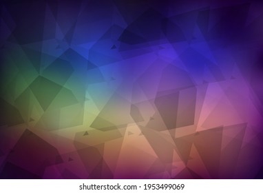 Light Multicolor vector pattern with random polygonals. Colorful chaotic forms with gradient in modern style. Best smart design for your business.