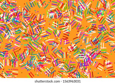 Light Multicolor vector pattern with sharp lines, dots. Colorful shining illustration with lines on abstract template. Template for your beautiful backgrounds.