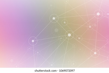 Light Multicolor vector pattern with spheres, triangles. Colorful illustration with circles and lines in futuristic style. Pattern can be used for ads, leaflets.