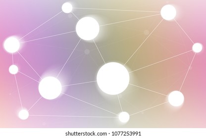 Light Multicolor vector pattern with spheres, triangles. Illustration with set of colorful abstract circles and lines. Pattern can be used for futuristic ad, booklets.