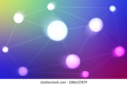 Light Multicolor vector pattern with spheres, triangles. Colorful illustration with circles and lines in futuristic style. Beautiful design for your business advert.