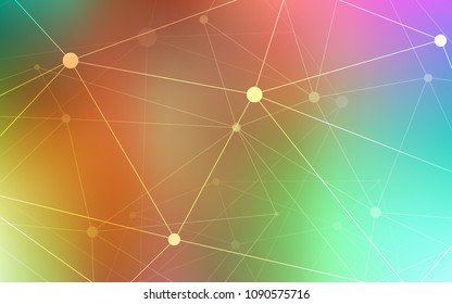 Light Multicolor vector pattern with spheres, triangles. Colorful illustration with circles and lines in futuristic style. New design for ad, poster, banner of your website.