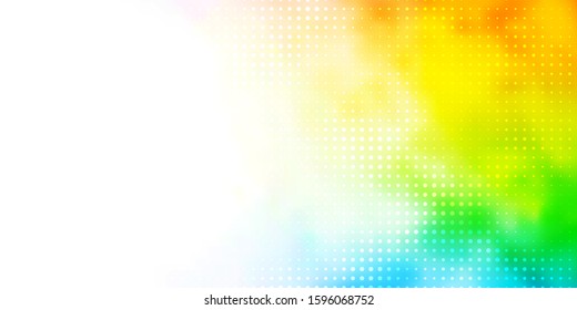 Light Multicolor vector pattern with spheres. Abstract colorful disks on simple gradient background. Design for your commercials.