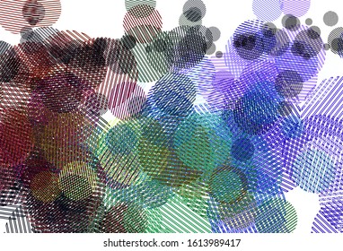 Light Multicolor vector pattern with spheres. Illustration with set of shining colorful abstract circles. Design for poster, banner of websites.