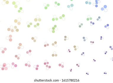 Light Multicolor vector pattern with spheres. Blurred decorative design in abstract style with bubbles. Design for poster, banner of websites.