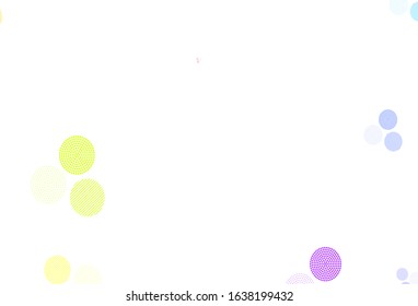 Light Multicolor vector pattern with spheres. Abstract illustration with colored bubbles in nature style. Design for your business advert.