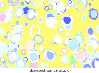 Light Multicolor vector pattern with spheres. Blurred bubbles on abstract background with colorful gradient. Pattern for futuristic ad, booklets.