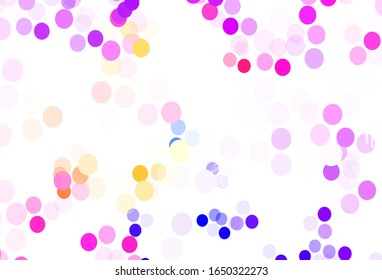 Light Multicolor vector pattern with spheres. Blurred bubbles on abstract background with colorful gradient. New template for your brand book.