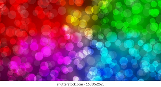 Light Multicolor vector pattern with spheres. Abstract illustration with colorful spots in nature style. New template for a brand book.